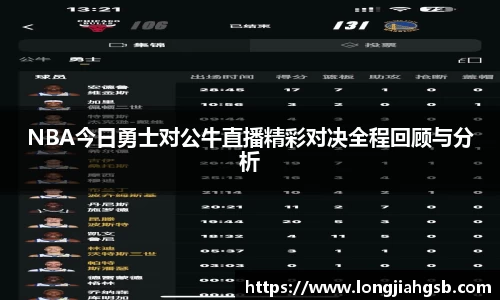 NBA今日勇士对公牛直播精彩对决全程回顾与分析